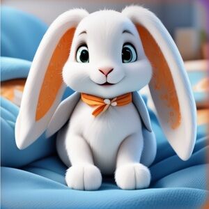 Vintage jellycat bunny tan with flower